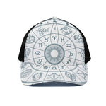 Zodiac Astrology Signs Print Black Mesh Trucker Cap