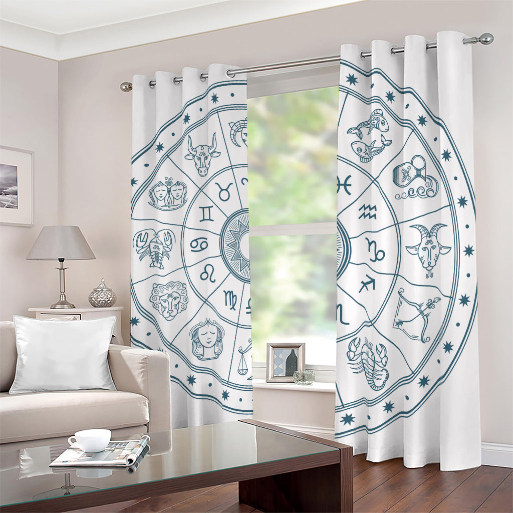 Zodiac Astrology Signs Print Blackout Grommet Curtains