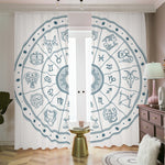 Zodiac Astrology Signs Print Blackout Pencil Pleat Curtains