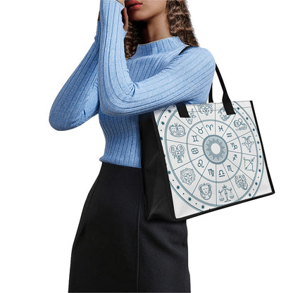 Zodiac Astrology Signs Print Canvas Tote Bag