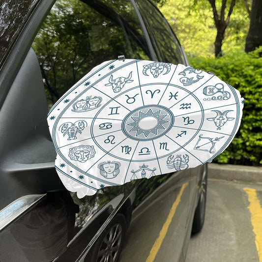 Zodiac Astrology Signs Print Car Side Mirror Covers