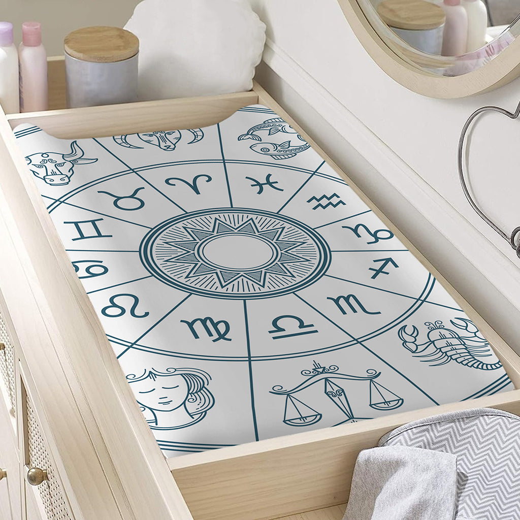 Zodiac Astrology Signs Print Changing Pad Cover