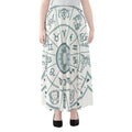 Zodiac Astrology Signs Print Chiffon Maxi Skirt