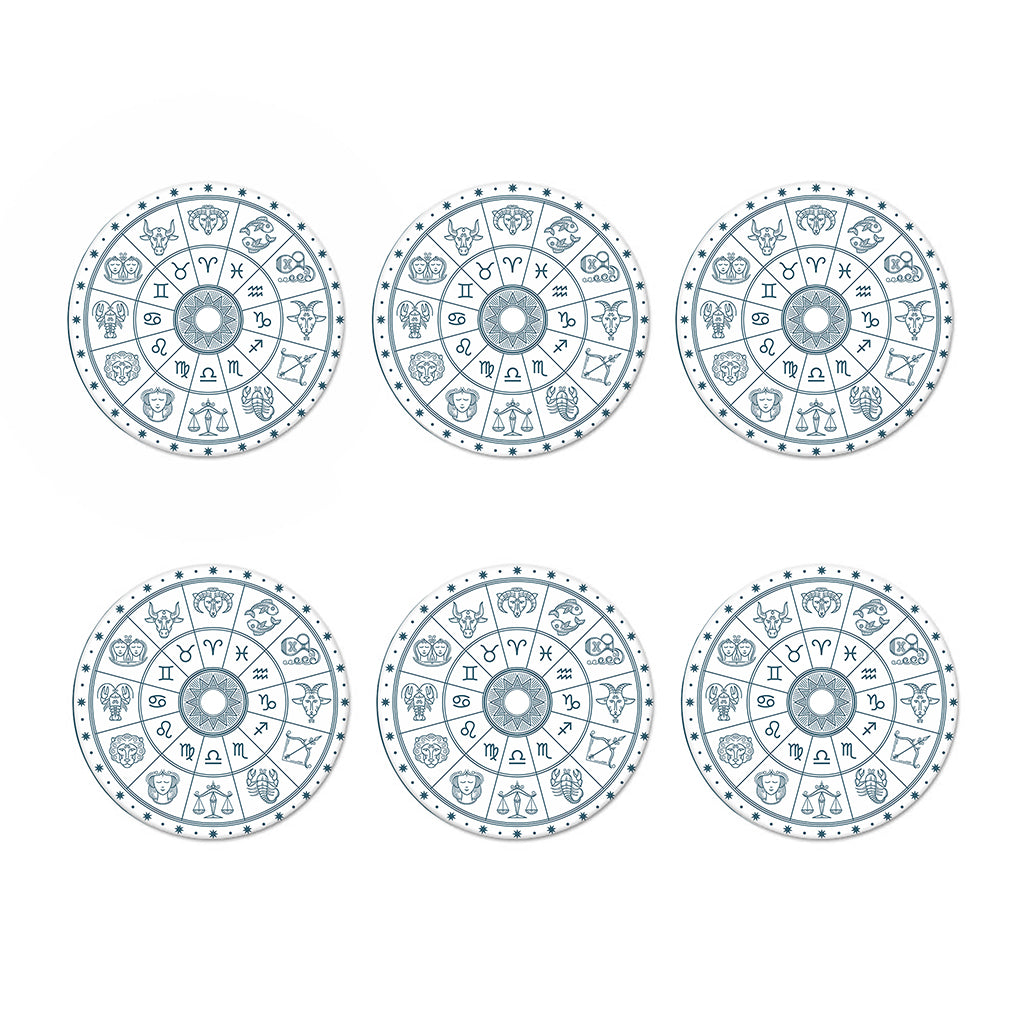 Zodiac Astrology Signs Print Coaster Set