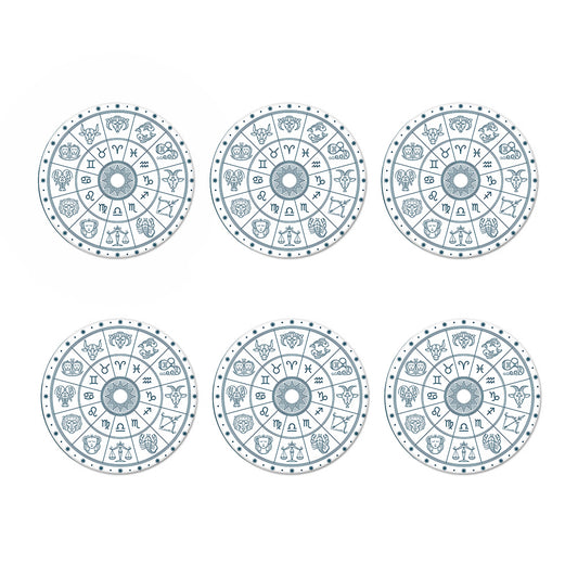 Zodiac Astrology Signs Print Coaster Set