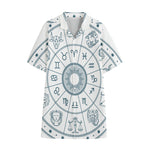 Zodiac Astrology Signs Print Cotton Hawaiian Shirt