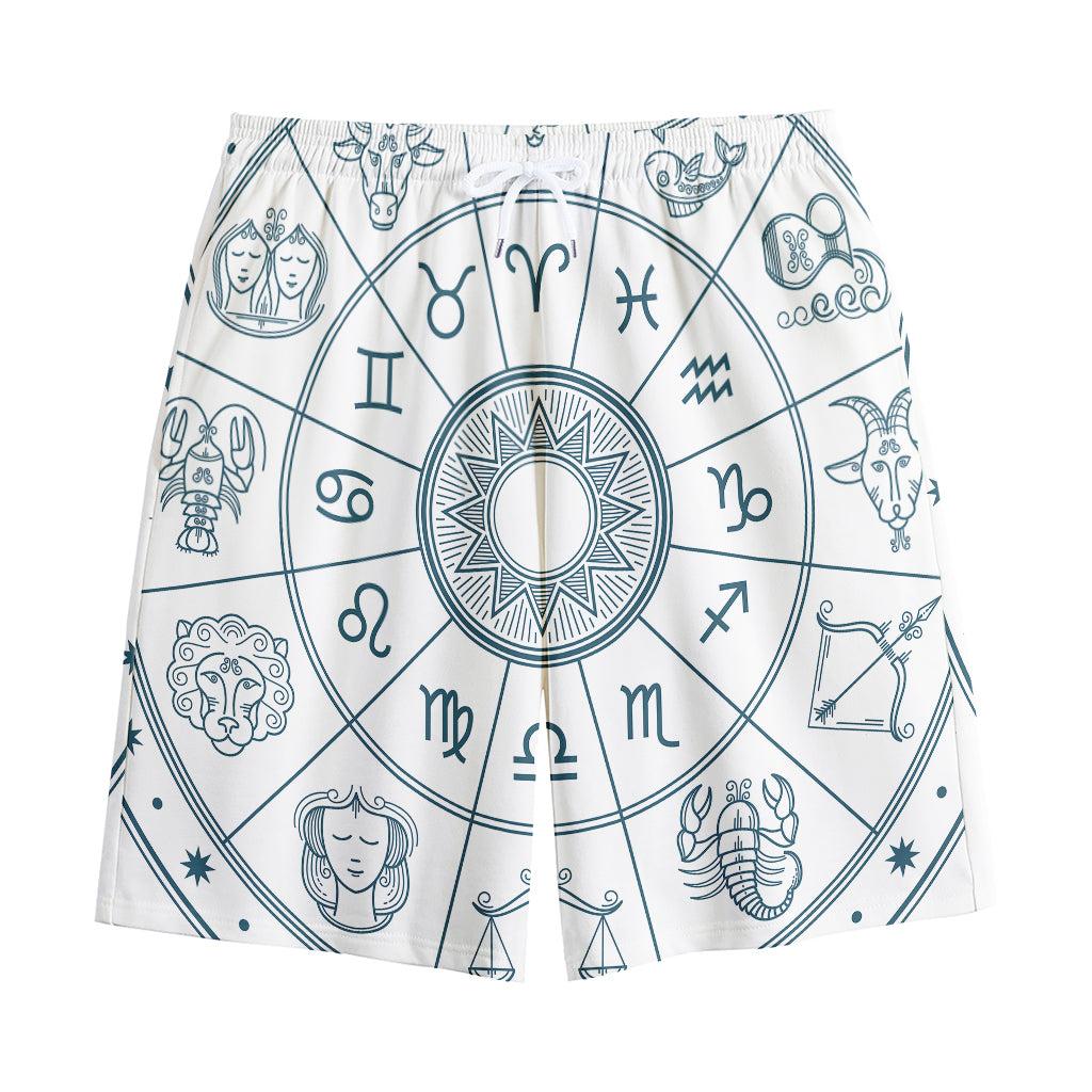 Zodiac Astrology Signs Print Cotton Shorts