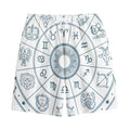 Zodiac Astrology Signs Print Cotton Shorts