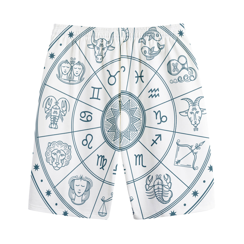 Zodiac Astrology Signs Print Cotton Shorts