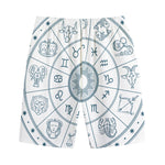Zodiac Astrology Signs Print Cotton Shorts