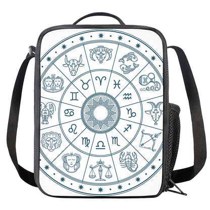 Zodiac Astrology Signs Print Crossbody Lunch Bag