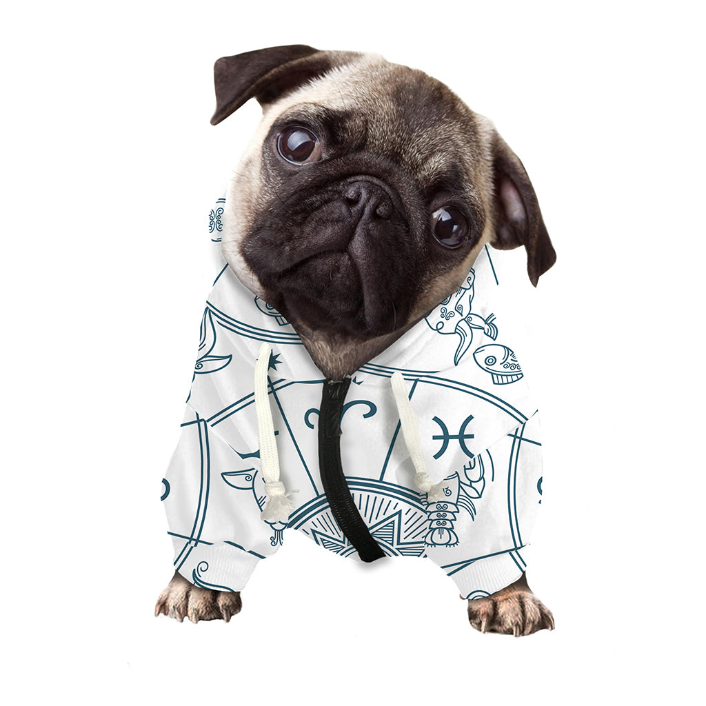 Zodiac Astrology Signs Print Dog Zip Up Hoodie