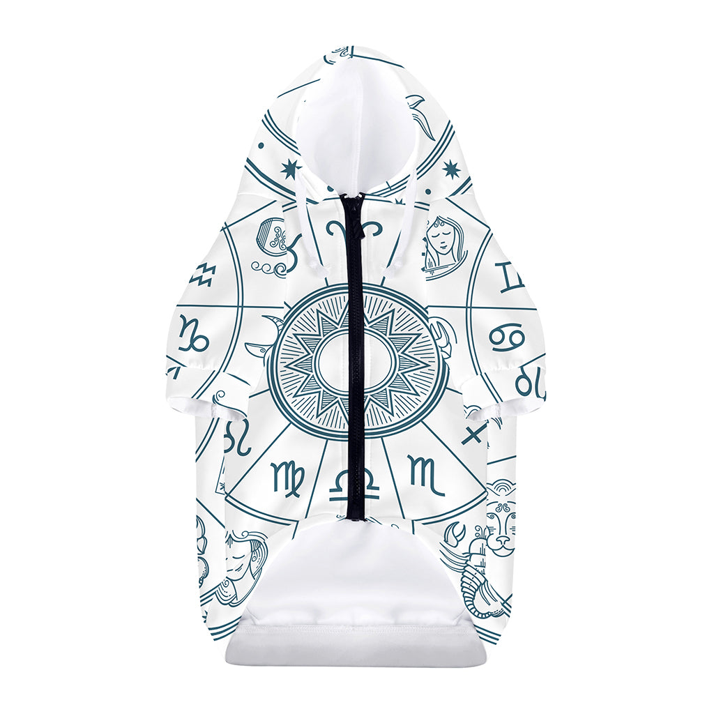 Zodiac Astrology Signs Print Dog Zip Up Hoodie