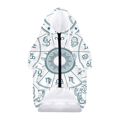 Zodiac Astrology Signs Print Dog Zip Up Hoodie