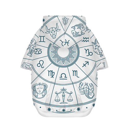 Zodiac Astrology Signs Print Dog Zip Up Hoodie