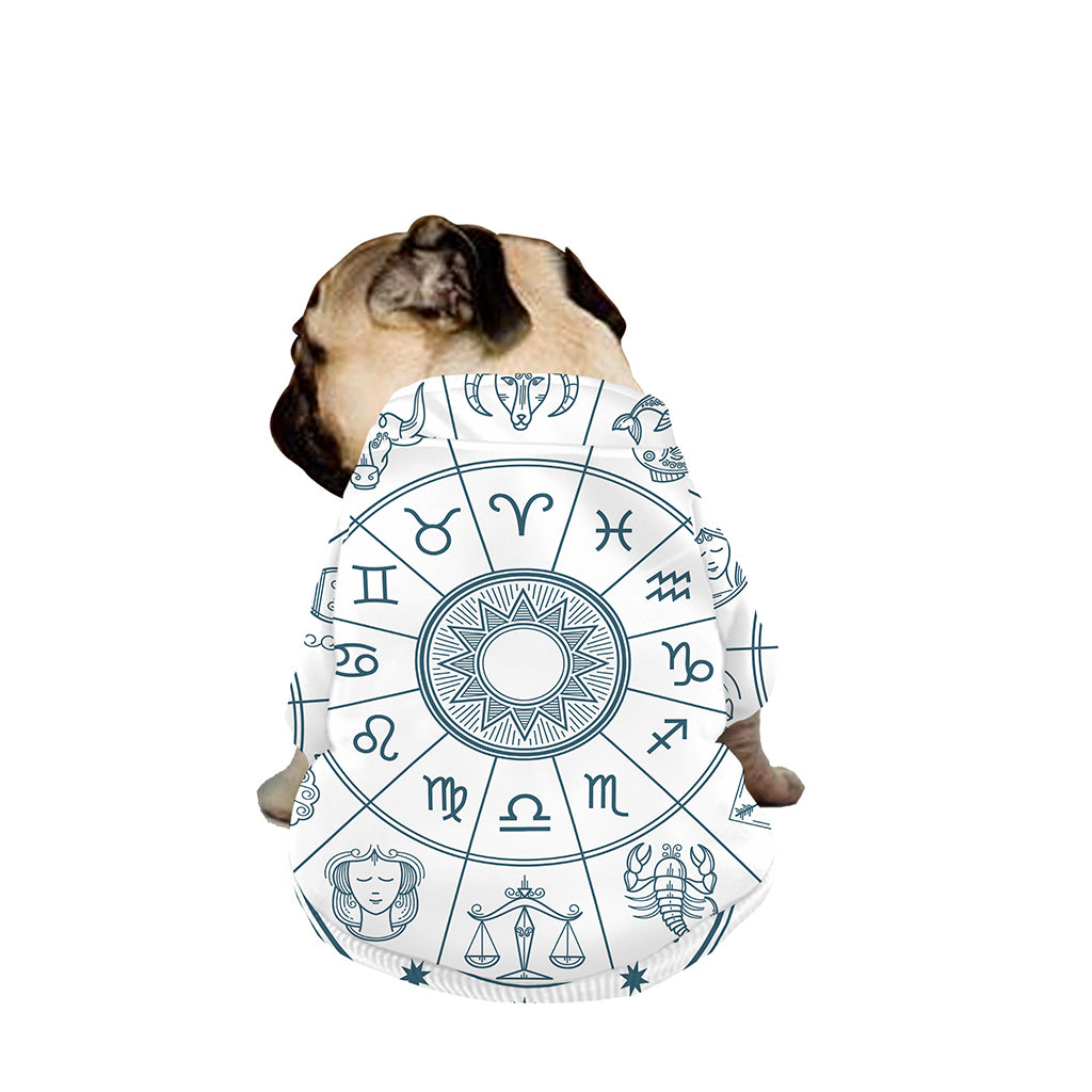 Zodiac Astrology Signs Print Dog Zip Up Jacket