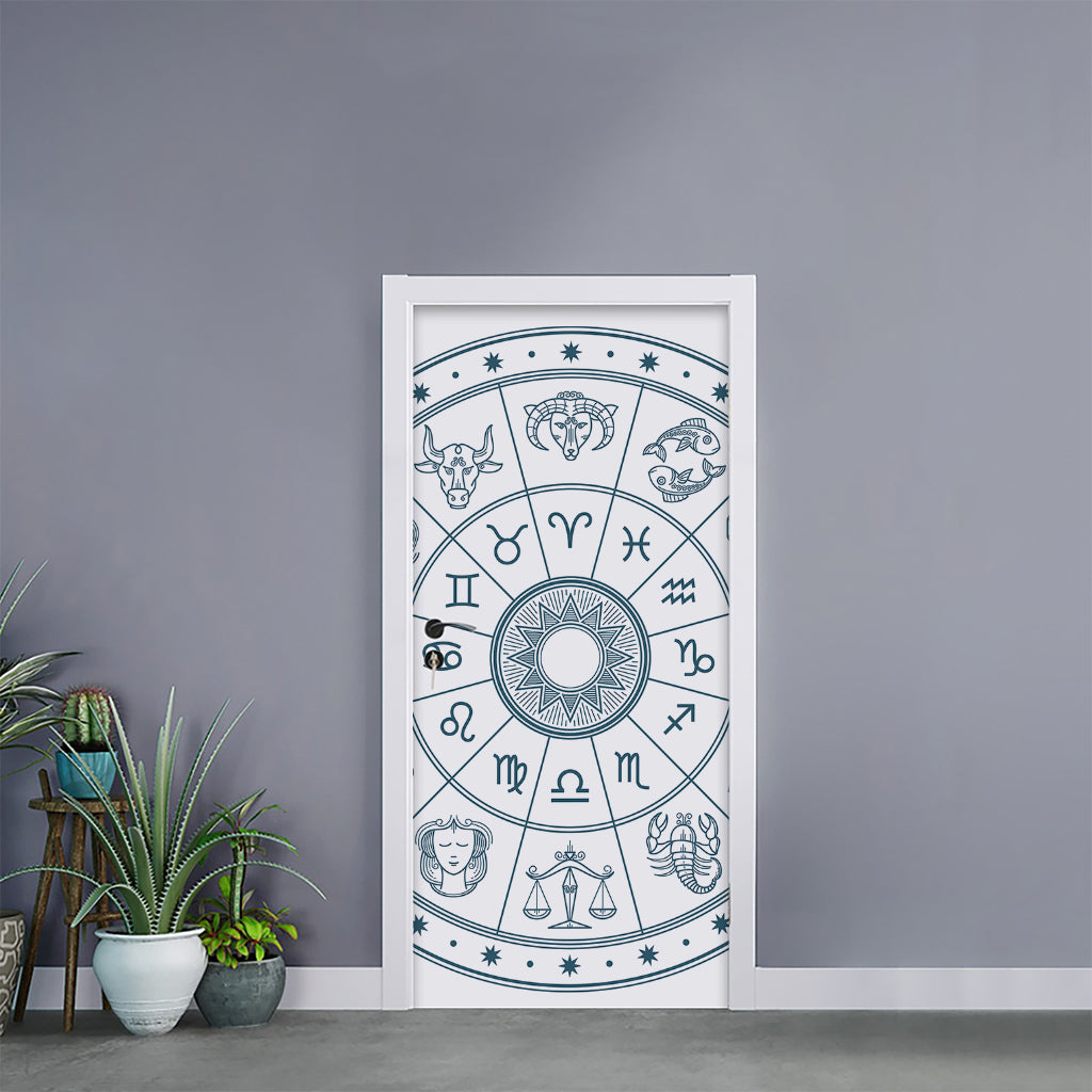 Zodiac Astrology Signs Print Door Sticker
