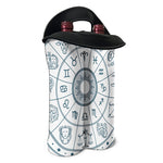 Zodiac Astrology Signs Print Double Neoprene Wine Tote