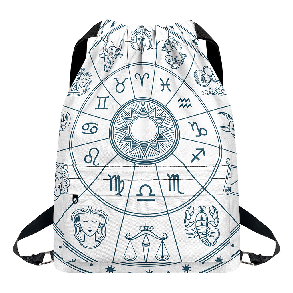 Zodiac Astrology Signs Print Drawstring Backpack
