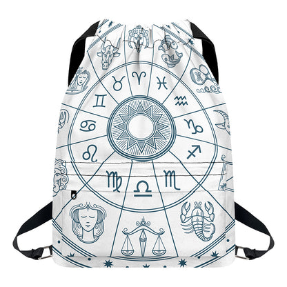 Zodiac Astrology Signs Print Drawstring Backpack