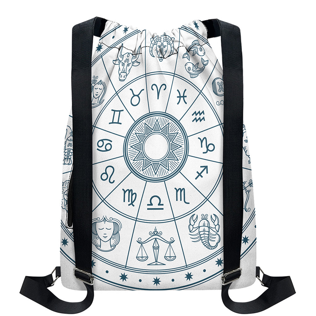 Zodiac Astrology Signs Print Drawstring Backpack