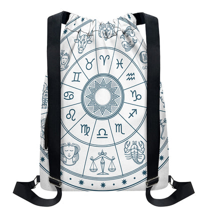Zodiac Astrology Signs Print Drawstring Backpack
