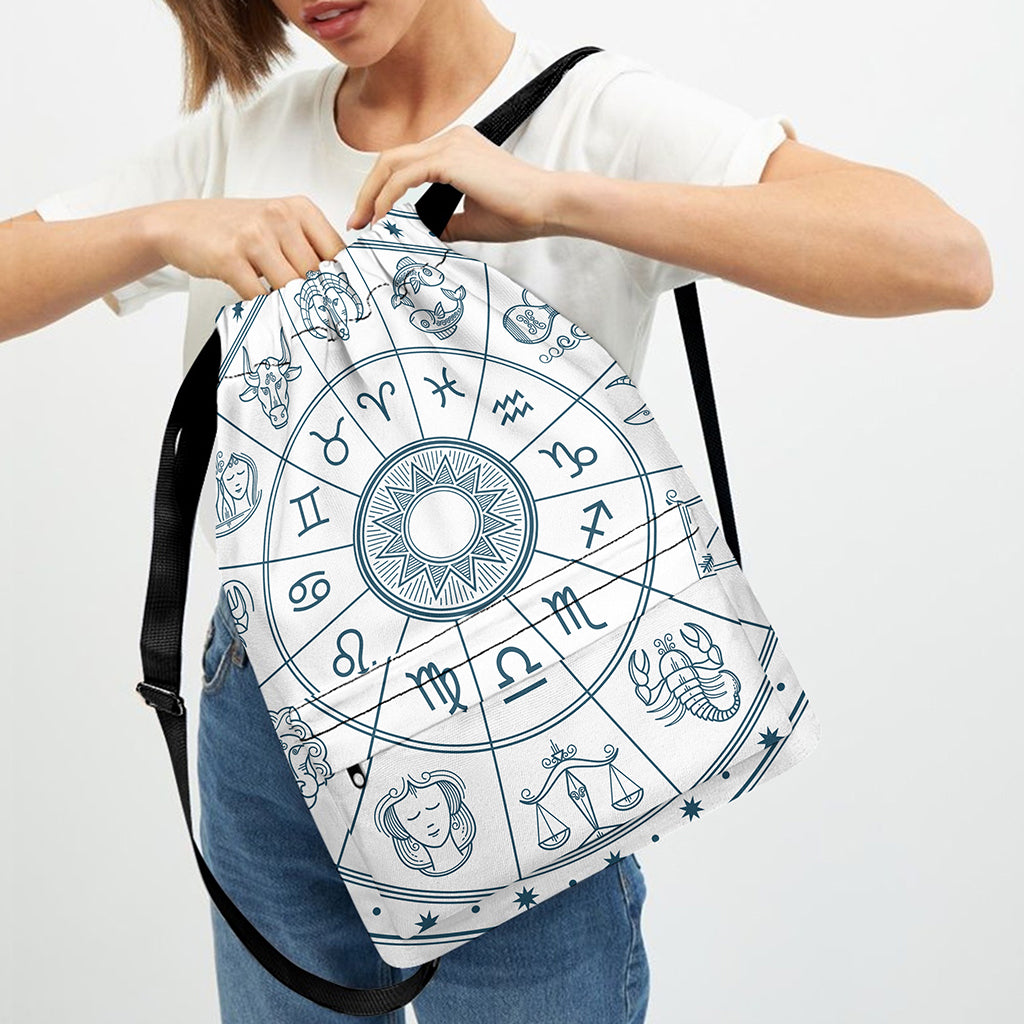 Zodiac Astrology Signs Print Drawstring Backpack