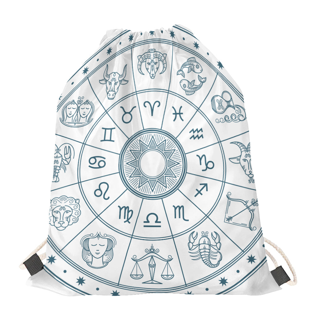Zodiac Astrology Signs Print Drawstring Bag
