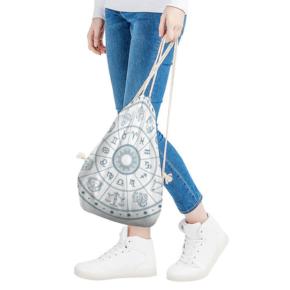 Zodiac Astrology Signs Print Drawstring Bag
