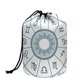 Zodiac Astrology Signs Print Drawstring Makeup Bag