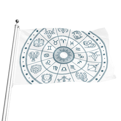 Zodiac Astrology Signs Print Flag