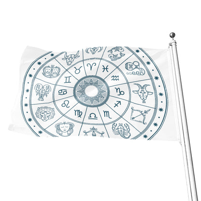 Zodiac Astrology Signs Print Flag