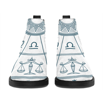Zodiac Astrology Signs Print Flat Ankle Boots