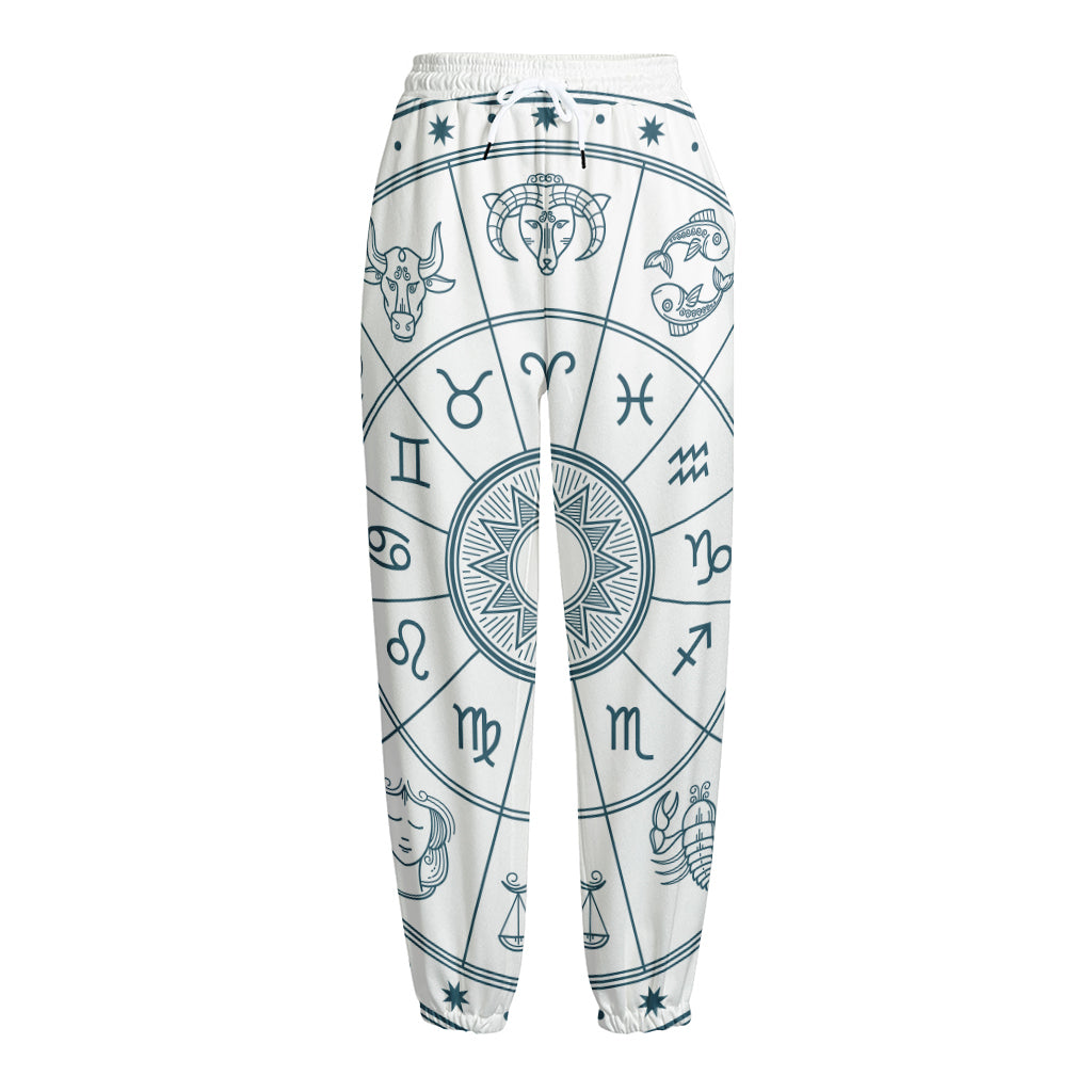 Zodiac Astrology Signs Print Fleece Lined Knit Pants