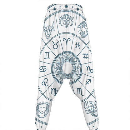 Zodiac Astrology Signs Print Hammer Pants