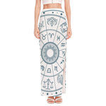Zodiac Astrology Signs Print High Slit Maxi Skirt