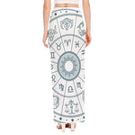 Zodiac Astrology Signs Print High Slit Maxi Skirt