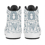 Zodiac Astrology Signs Print High Top Leather Sneakers