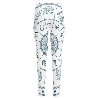 Zodiac Astrology Signs Print High-Waisted Pocket Leggings
