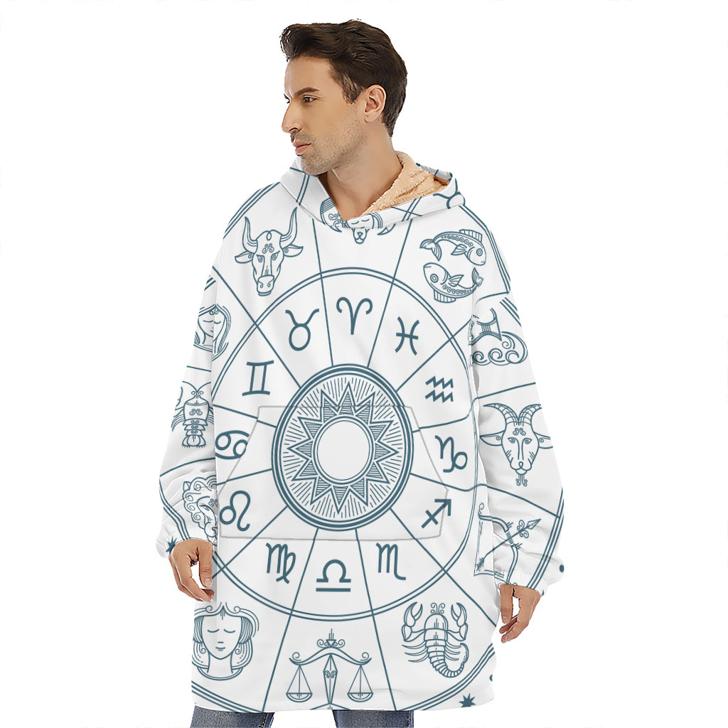 Zodiac Astrology Signs Print Hoodie Blanket
