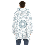 Zodiac Astrology Signs Print Hoodie Blanket
