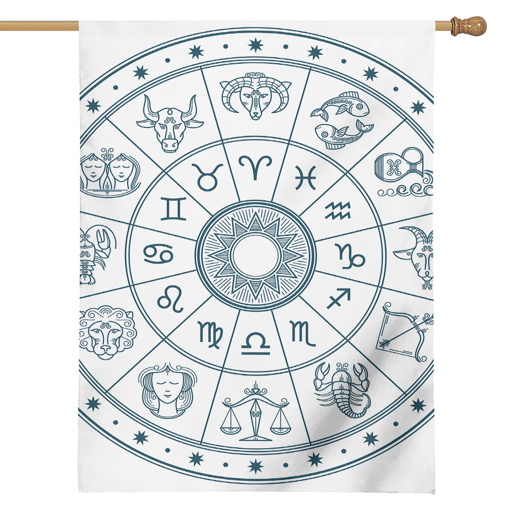 Zodiac Astrology Signs Print House Flag