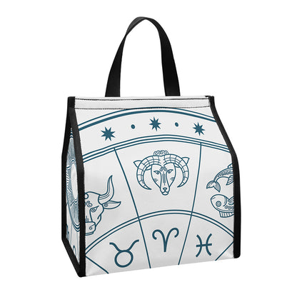 Zodiac Astrology Signs Print Insulated Lunch Tote