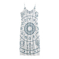Zodiac Astrology Signs Print Jersey Midi Cami Dress