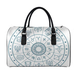Zodiac Astrology Signs Print Leather Duffle Bag