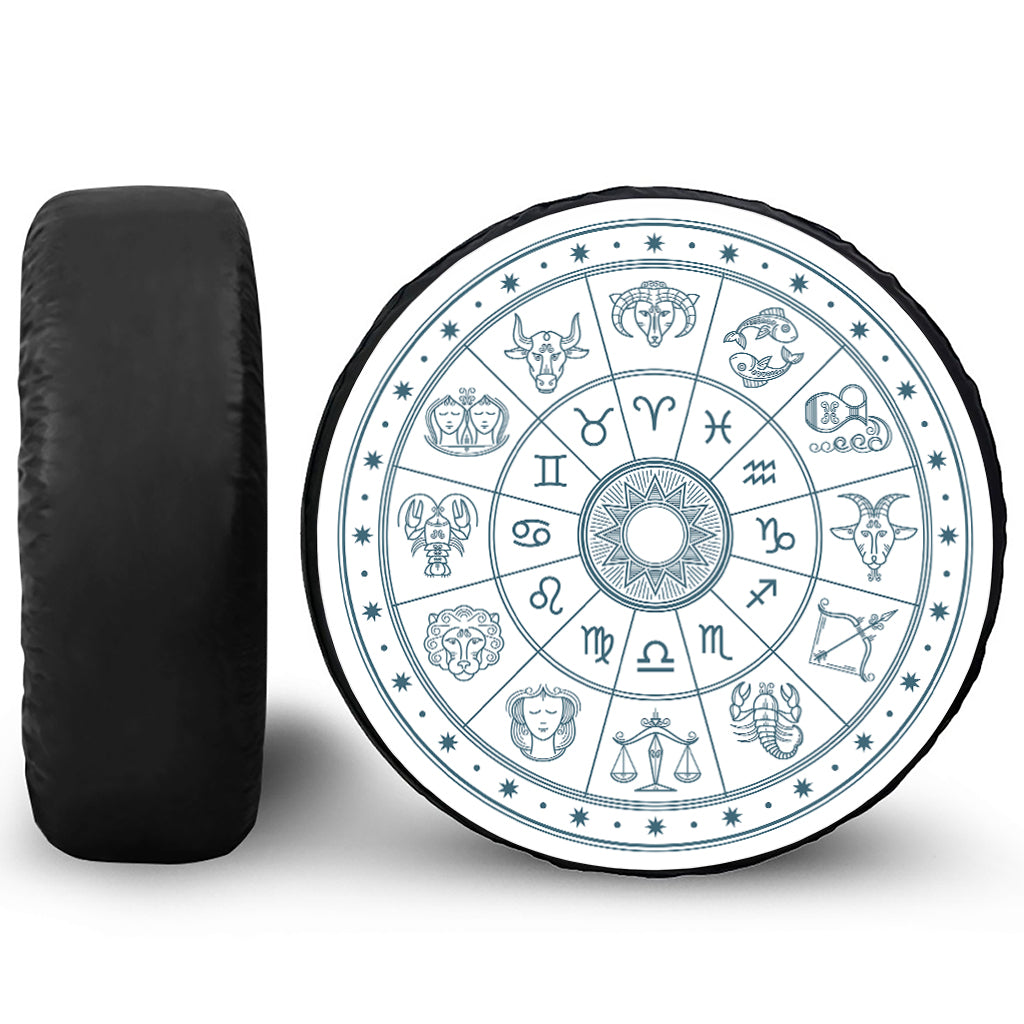 Zodiac Astrology Signs Print Leather Spare Tire Cover