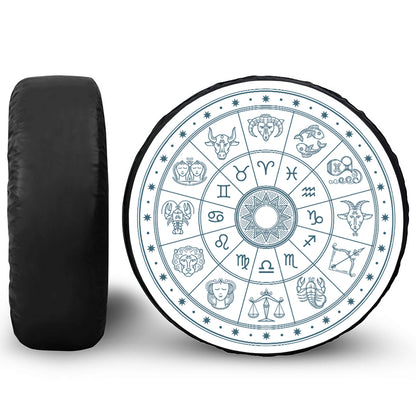 Zodiac Astrology Signs Print Leather Spare Tire Cover
