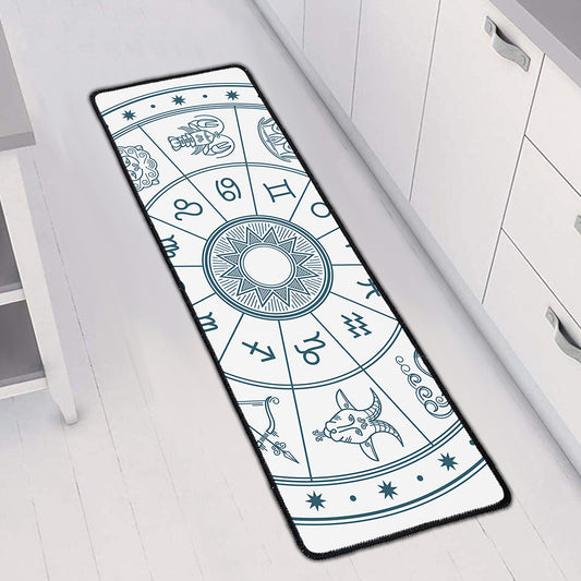Zodiac Astrology Signs Print Long Kitchen Mat