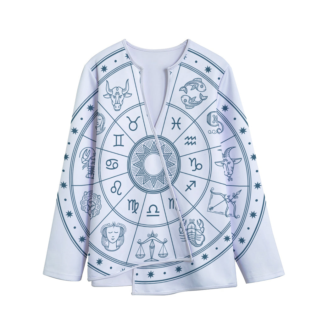 Zodiac Astrology Signs Print Long Sleeve Short Coat