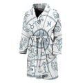 Zodiac Astrology Signs Print Men's Bathrobe